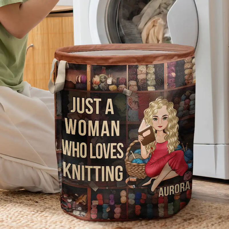 Knitting,Crocheting,Gift For Yourself,Gift For Women,Mom's Hobby - It's Not Hoarding If It's Yarn Knitting Crocheting - Personalized Laundry Basket, Storage Basket
