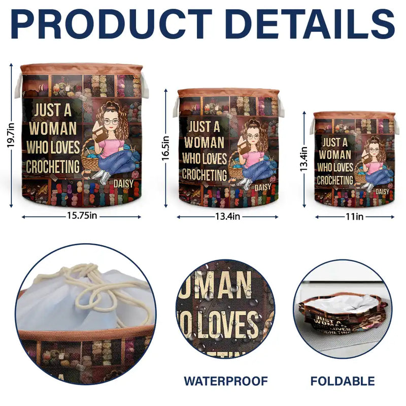 Knitting,Crocheting,Gift For Yourself,Gift For Women,Mom's Hobby - It's Not Hoarding If It's Yarn Knitting Crocheting - Personalized Laundry Basket, Storage Basket