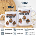 Gift For Mother,Gift For Grandpa,Gift For Grandma,Gift For Father - Mommy's Little Shits - 3D Inflated Effect Printed Mug, Personalized White Edge-to-Edge Mug
