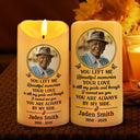 Sad,Memorial,Family,Gift For Grandparents,Parents,Gift For Sibling - Custom Photo You Left Me Beautiful Memories Memorial - Personalized Flameless LED Candle