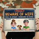 Dog Mom,Gift For Wife - Beware Of Wife Dogs Are Shady Husband Is Cool Pet Mom Dad - Personalized Classic Metal Signs