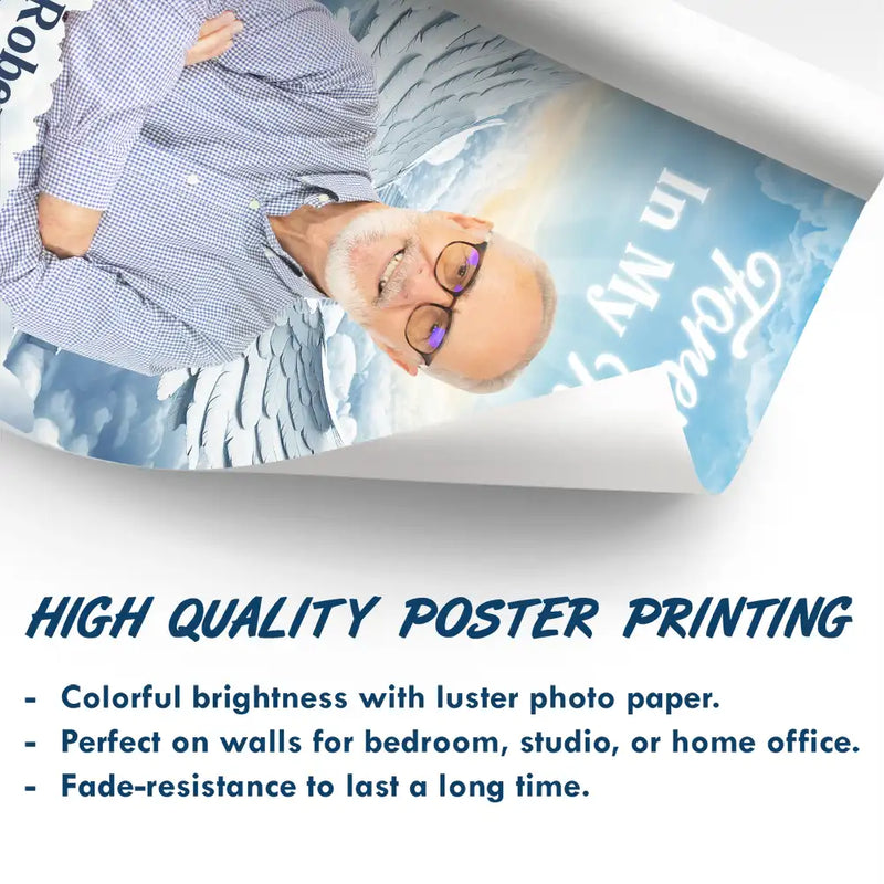 Parents, Memorial, Sad, Gift For Grandparents, Gift For Sibling, Family - Custom Photo In Loving Memory Memorial Heaven - Personalized Poster