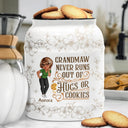 Gift For Grandma, Gift For Mother, Gift For Wife, Baking, Funny - Grandmas Never Run Out Of Kisses Or Cookies - Personalized Cookie Jar