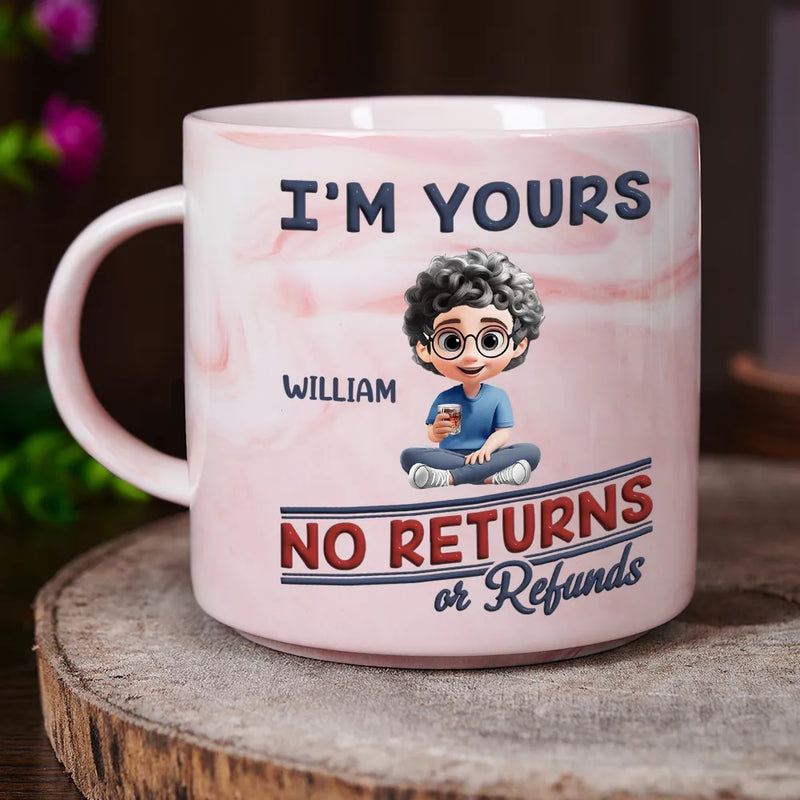 Funny,Parents,Gift For Grandparents,Gift For Mother,Gift For Father,Gift For Grandma,Gift For Grandpa - We're Yours No Returns Or Refunds Parents Grandparents - Personalized Marble Mug
