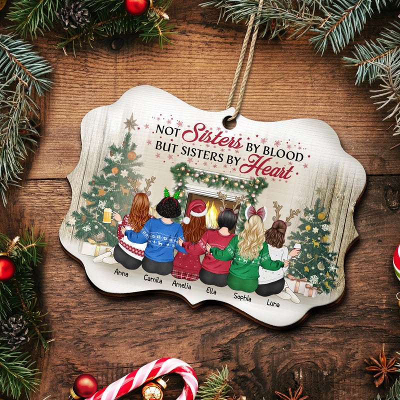 Meilleures amies, pas sœurs de sang, mais sœurs de cœur ! Cadeau de Noël pour BFF ! Décoration en bois personnalisée