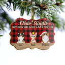 Very Good Cats This Year Flannel Christmas Cat - Christmas Gift For Cat Lovers - Personalized Custom Wooden Ornament, Aluminum Ornament