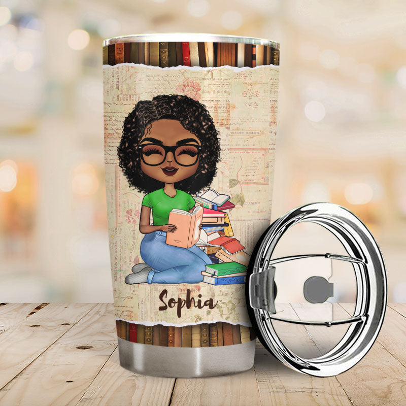Une fille qui aime les livres, lecture vintage - Cadeau de lecture - Verre personnalisé
