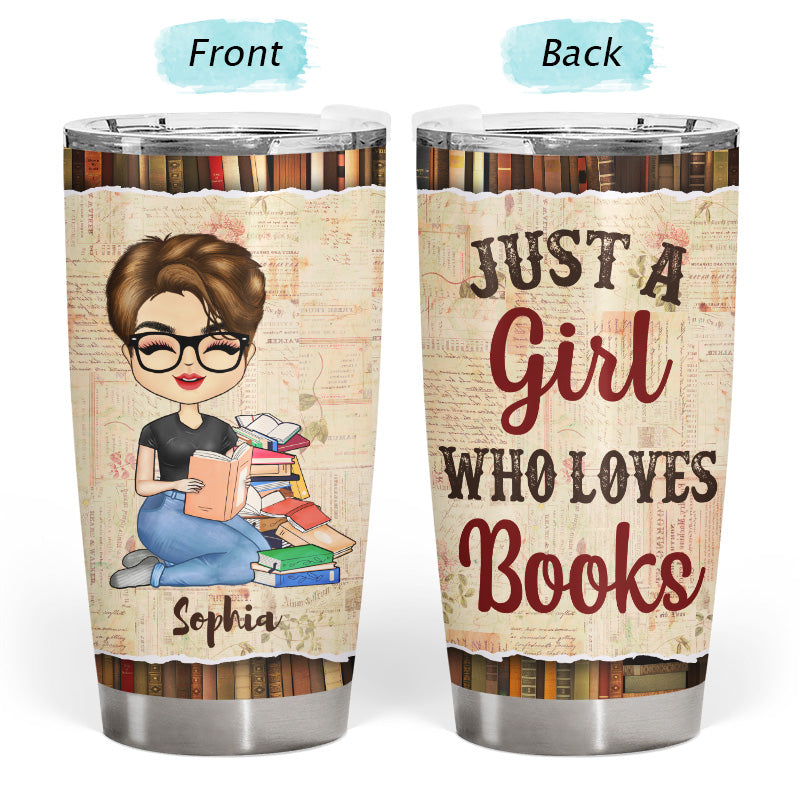Une fille qui aime les livres, lecture vintage - Cadeau de lecture - Verre personnalisé