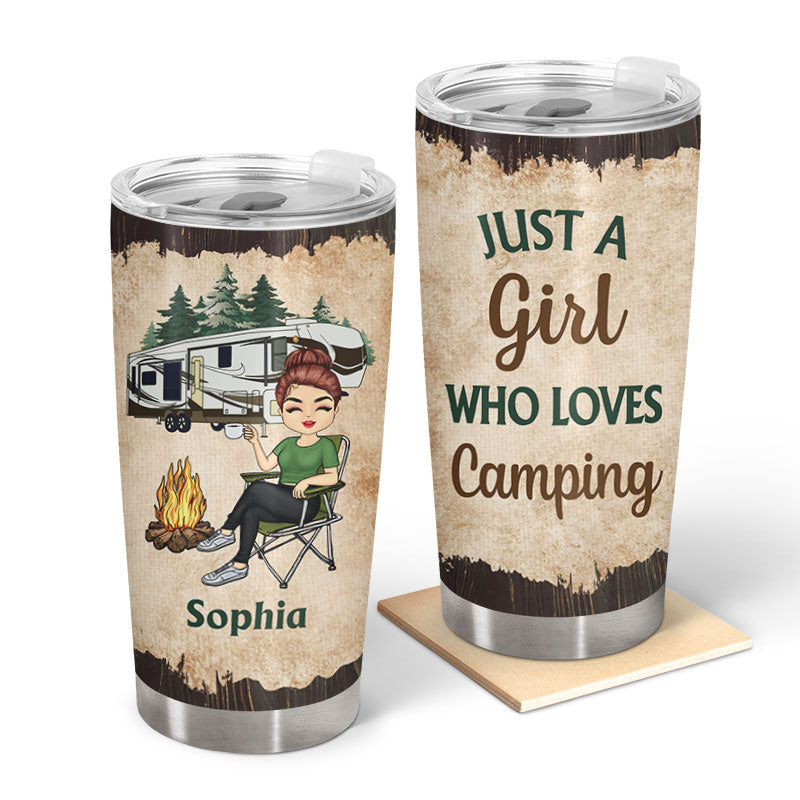 Juste une fille qui aime le camping - Cadeau pour campeurs - Gobelet personnalisé