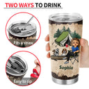 A Girl Her Dog & Her Camper - Camping Gift - Personalized Custom Tumbler