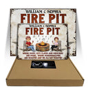 Fire Pit Where Music Gets Played Camping - Backyard Sign - Personalized Custom Classic Metal Signs