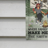 Camping Couple Welcome To Our Campsite - Gift For Couples - Personalized Custom Flag