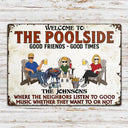Patio Bar Grilling Listen To Good Music Family - Backyard Sign - Personalized Custom Classic Metal Signs