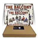 Patio Bar Grilling Listen To Good Music Family - Backyard Sign - Personalized Custom Classic Metal Signs