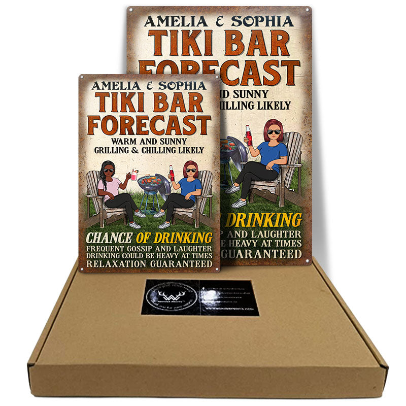 Prévisions pour terrasse, grillades et détente, possibilité de boire - Panneau d'arrière-cour - Panneaux métalliques classiques personnalisés