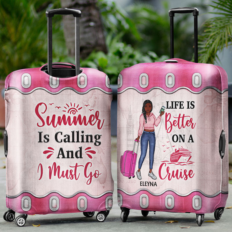 Just A Girl Boy Who Loves Traveling Cruising - Gift For Traveling Lovers - Personalized Custom Luggage Cover
