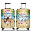 Beach Best Friends Beaches Booze Besties - Gift For BFF - Personalized Custom Luggage Cover