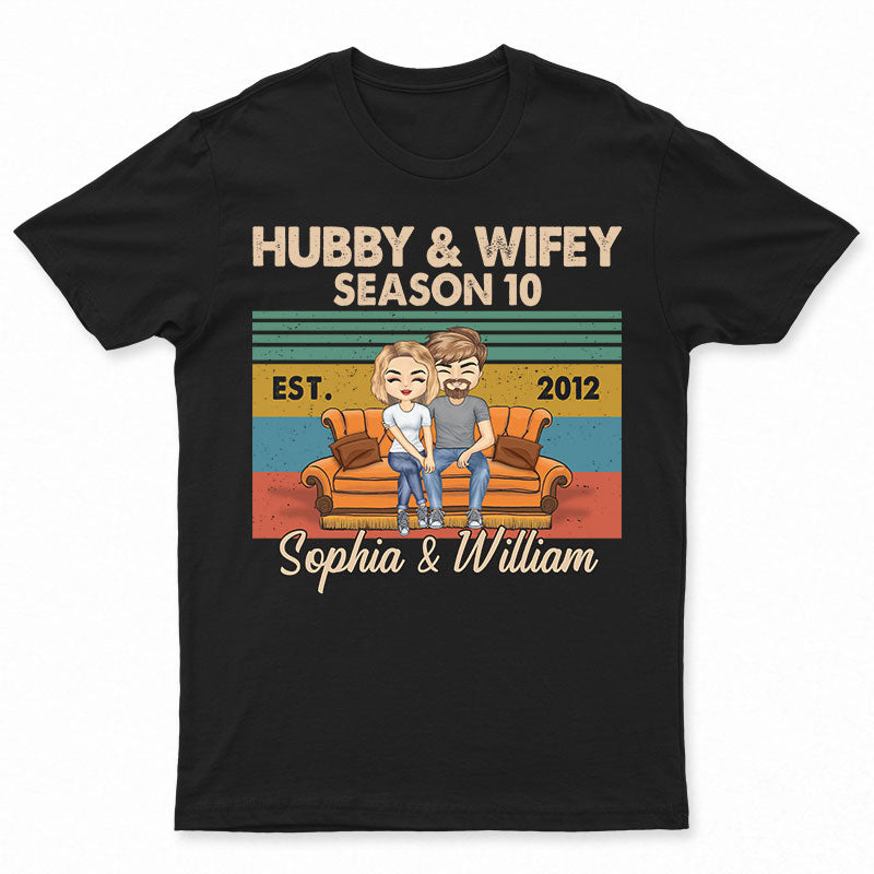 Mari et femme, saison rétro, mariés - Cadeau pour couple - T-shirt personnalisé