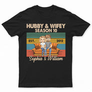 Mari et femme, saison rétro, mariés - Cadeau pour couple - T-shirt personnalisé