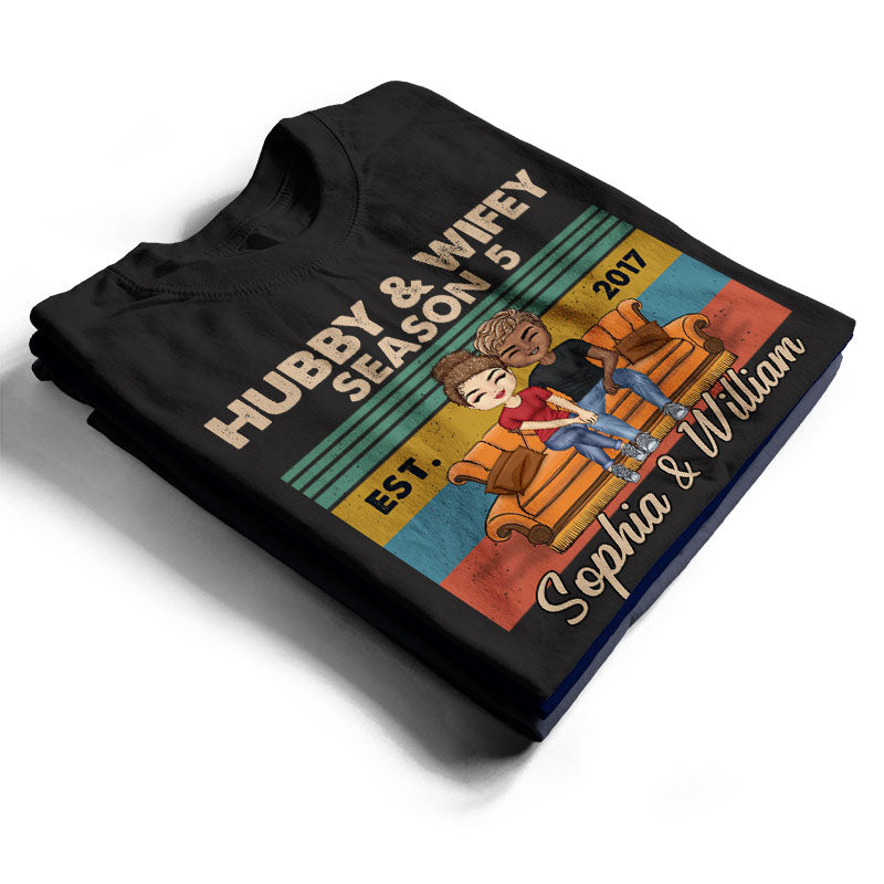 Mari et femme, saison rétro, mariés - Cadeau pour couple - T-shirt personnalisé