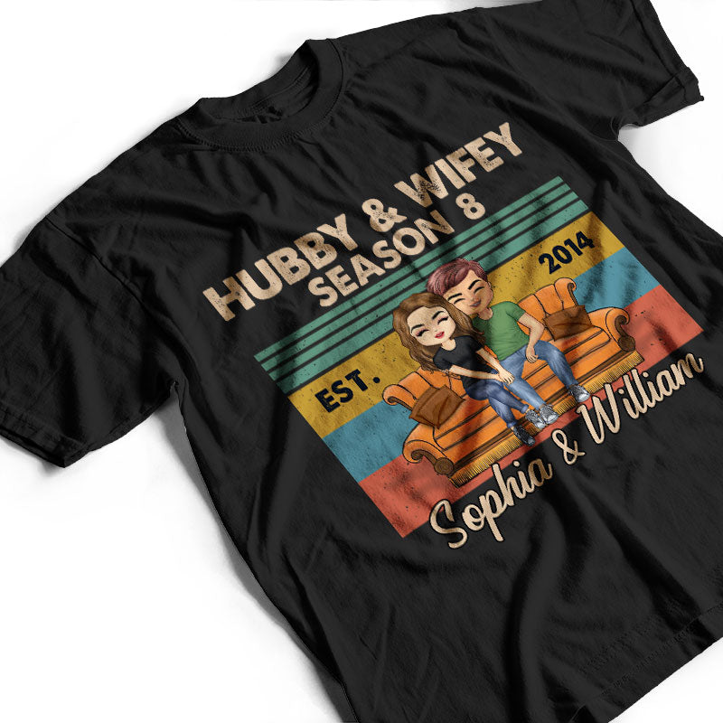 Mari et femme, saison rétro, mariés - Cadeau pour couple - T-shirt personnalisé