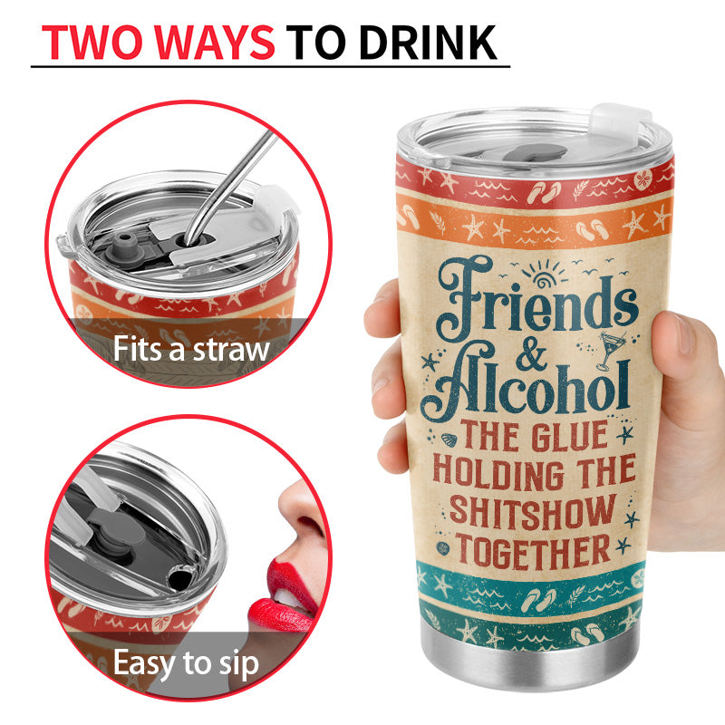 Hangovers Are Temporary But Drunk Stories Are Forever Vacation Best Friends - Bestie BFF Gift - Personalized Custom Tumbler