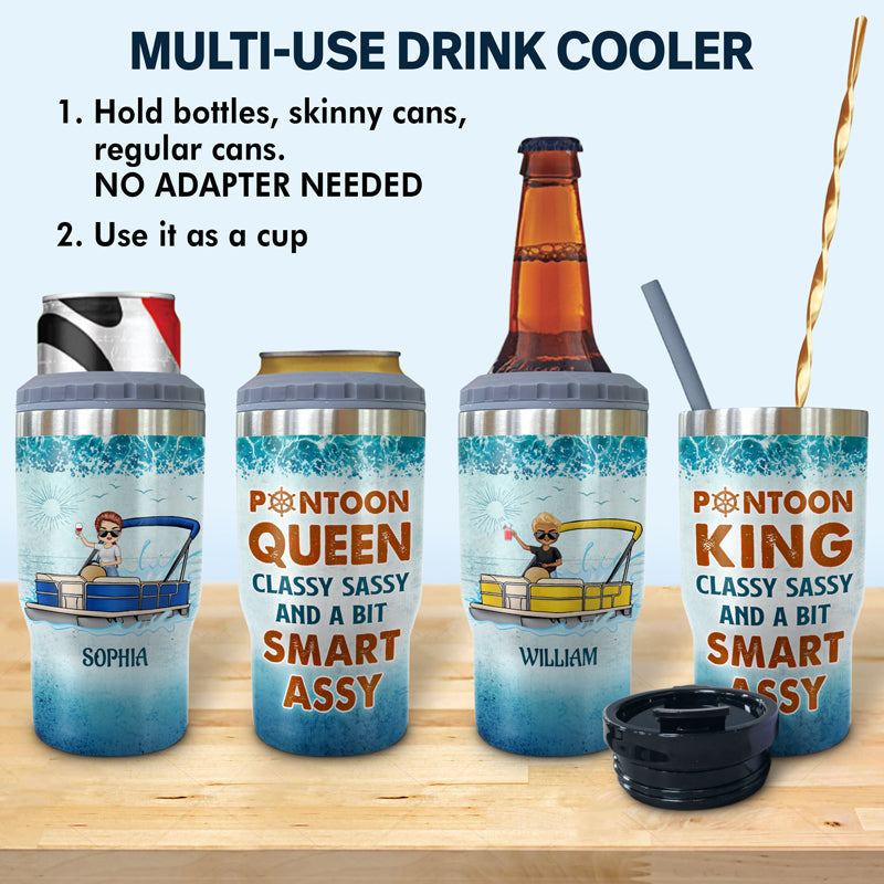 Never Dreamed I'd Grow Up To Be A Super Sexy Pontoon Queen - Personalized Custom Triple 3 In 1 Can Cooler