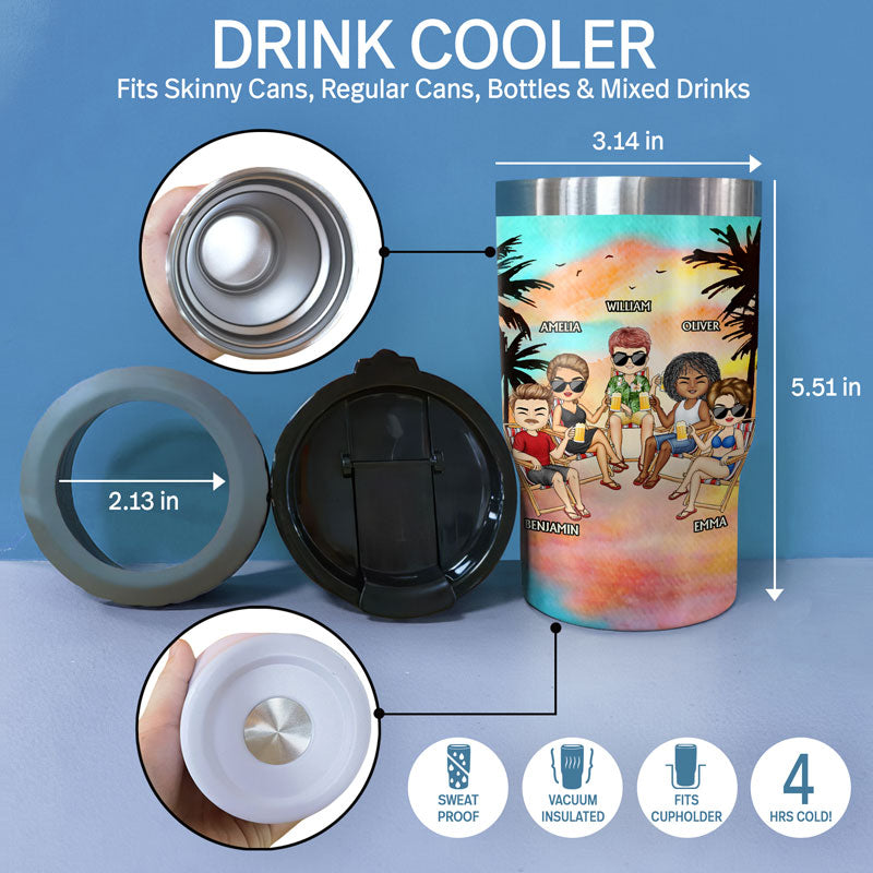 Nous allons ensemble comme des meilleurs amis ivres et désordonnés à la plage - Cadeau Bestie BFF - Glacière triple 3 en 1 personnalisée