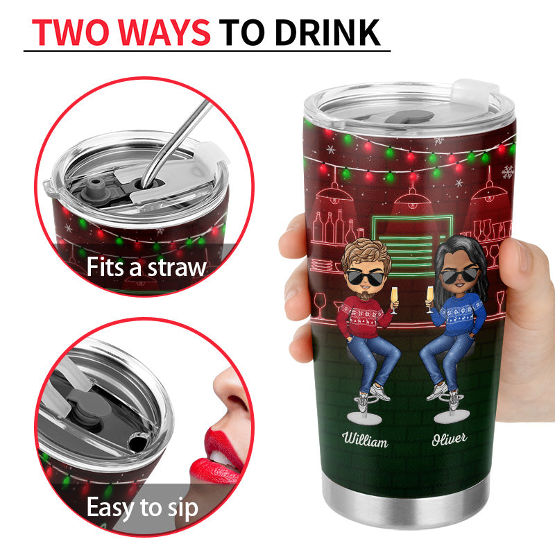 Here's To Another Year Of Bonding Over Alcohol Christmas Best Friends - Bestie BFF Gift - Personalized Custom Tumbler