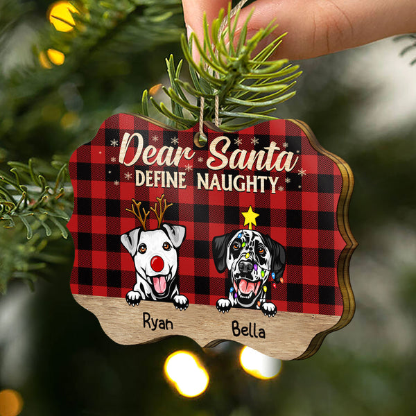 Dear Santa Define Naughty Christmas Dog Personalized Aluminum