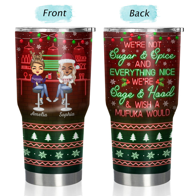 Voici une autre année de liens autour de l'alcool, meilleurs amis de Noël - Cadeau Bestie BFF - Verre personnalisé de 30 oz