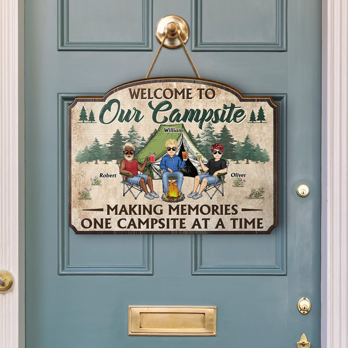 Conduisez lentement, les campeurs ivres comptent, camping, voyage - Vacances, cadeau amusant pour les campeurs, les meilleurs amis, la famille - Panneau en bois personnalisé en forme