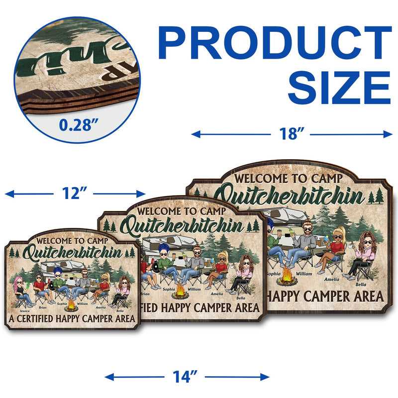 Conduisez lentement, les campeurs ivres comptent, camping, voyage - Vacances, cadeau amusant pour les campeurs, les meilleurs amis, la famille - Panneau en bois personnalisé en forme