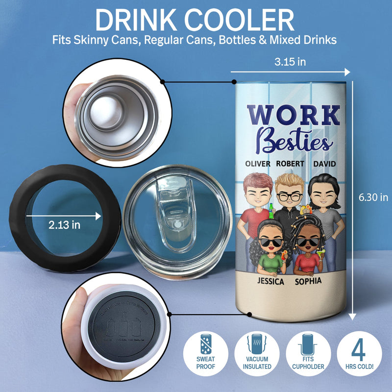 You Are The Reason I Don't Punch People At Work - Funny, Anniversary, Birthday Gifts For Colleagues, Coworker, Besties - Personalized Custom 4 In 1 Can Cooler Tumbler