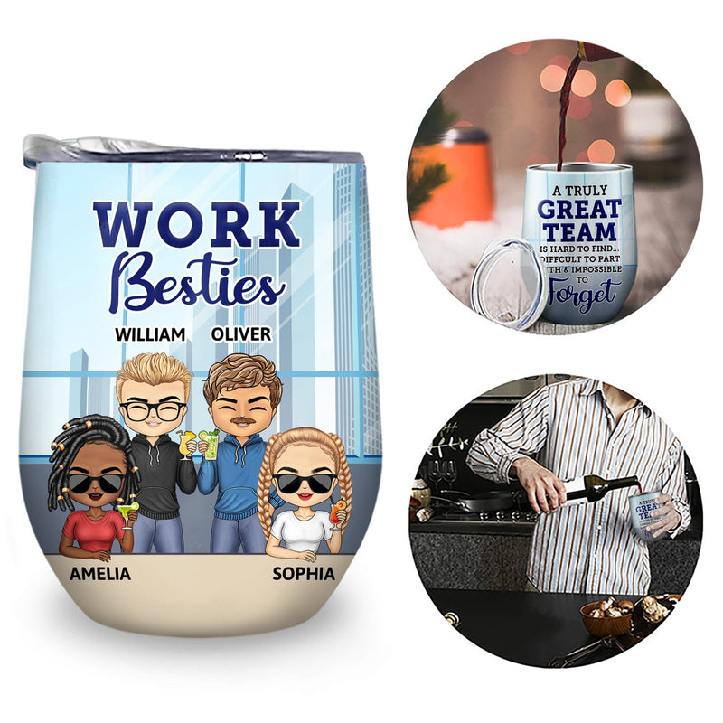 You Are The Reason I Don't Punch People At Work - Funny, Anniversary, Birthday Gifts For Colleagues, Coworker, Besties - Personalized Custom Wine Tumbler