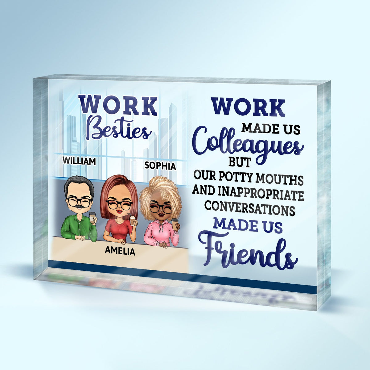 You Are The Reason I Don't Punch People At Work - Funny, Anniversary, Birthday Gifts For Colleagues, Coworker, Besties - Personalized Custom Rectangle Shaped Acrylic Plaque