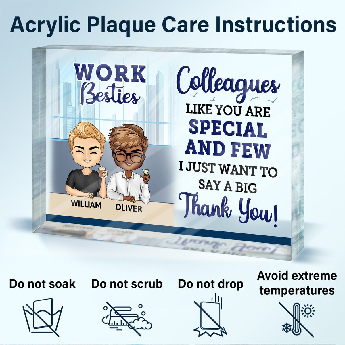 You Are The Reason I Don't Punch People At Work - Funny, Anniversary, Birthday Gifts For Colleagues, Coworker, Besties - Personalized Custom Rectangle Shaped Acrylic Plaque