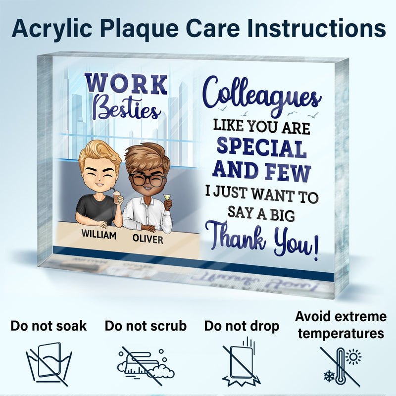 You Are The Reason I Don't Punch People At Work - Funny, Anniversary, Birthday Gifts For Colleagues, Coworker, Besties - Personalized Custom Rectangle Shaped Acrylic Plaque