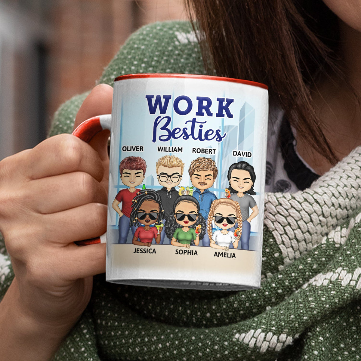 Tu es la raison pour laquelle je ne frappe pas les gens au travail - Drôle, anniversaire, cadeaux d'anniversaire pour collègues, collègues, meilleurs amis - Tasse d'accent personnalisée