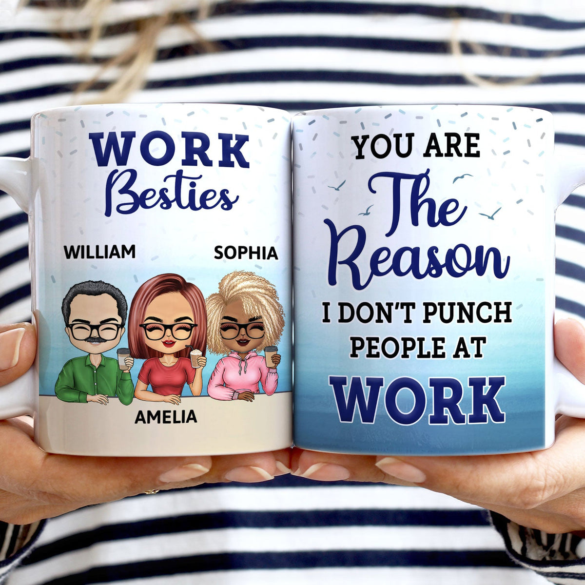 Here's To Another Day Of Outward Smiles - Funny, Anniversary, Birthday Gifts For Colleagues, Coworker, Besties - Personalized Custom White Edge-to-Edge Mug