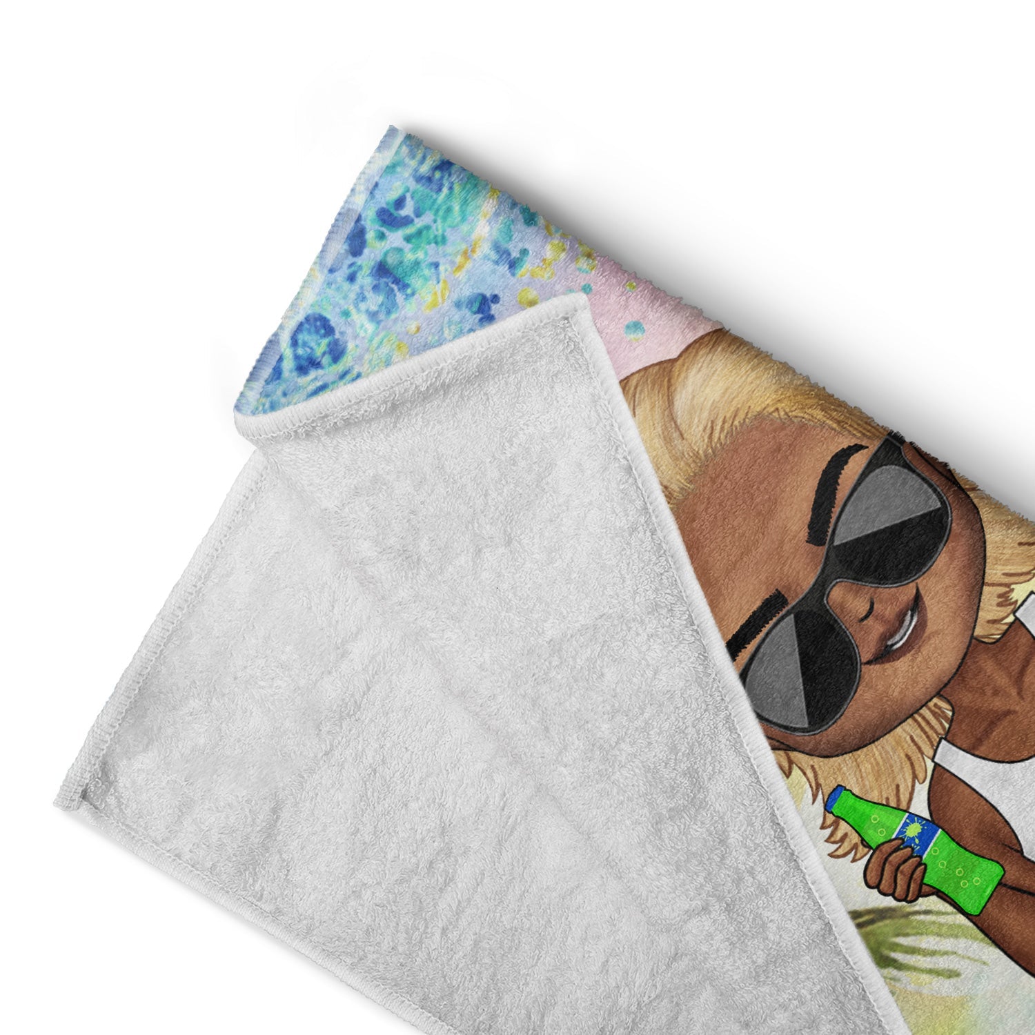 Chibi Traveling Beach Poolside Swimming Picnic Vacation Stars And Stripes - Birthday, Funny Gift For Her, Him, Besties, Family - Personalized Custom Beach Towel