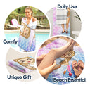 Chibi Traveling Beach Poolside Swimming Picnic Vacation Stars And Stripes - Birthday, Funny Gift For Her, Him, Besties, Family - Personalized Custom Beach Towel