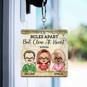 Miles Apart But Close At Heart - Birthday, Going Away Gifts For Besties, Siblings, Sisters, Brothers - Personalized Custom Acrylic Keychain