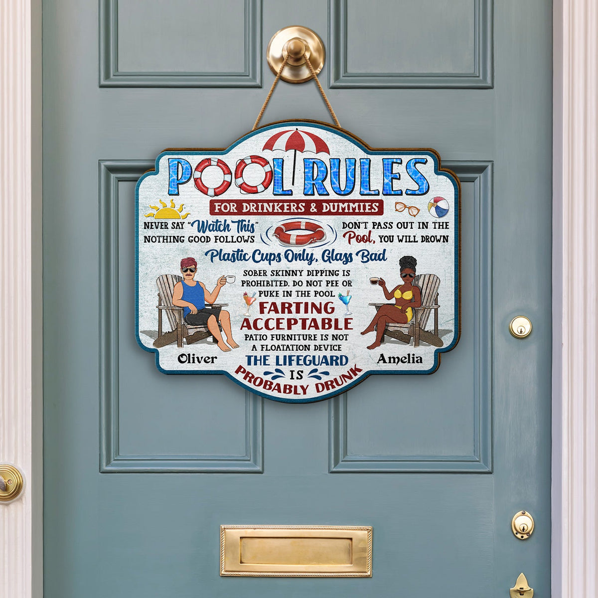 Pool Rules For Drinkers And Dummies Home Decor, Backyard Decor, Gift