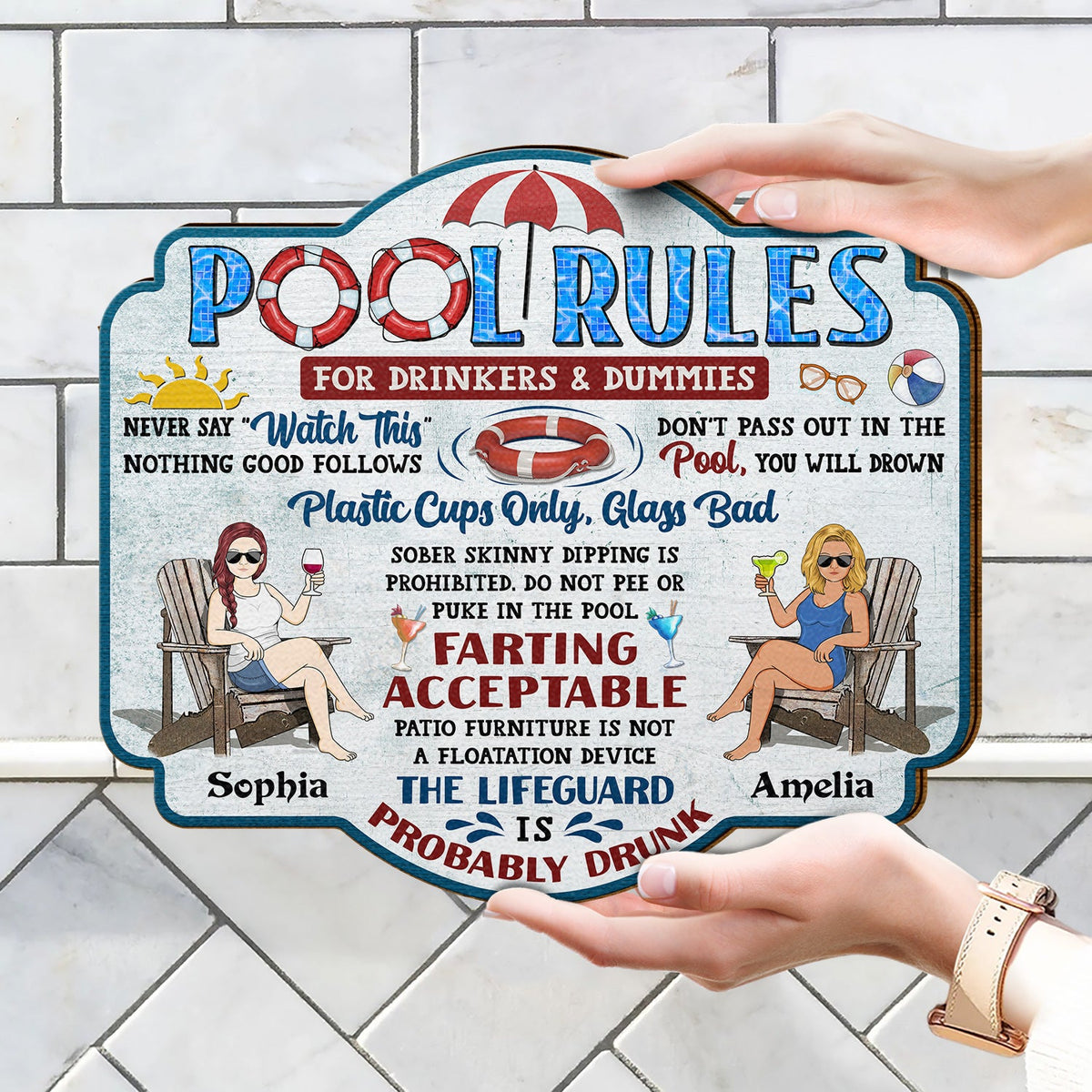 Pool Rules For Drinkers And Dummies Home Decor, Backyard Decor, Gift
