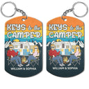 Clés pour la famille campeuse - Cadeaux d'anniversaire et d'amour pour couples, mari, femme, amoureux du camping - Porte-clés en aluminium personnalisé