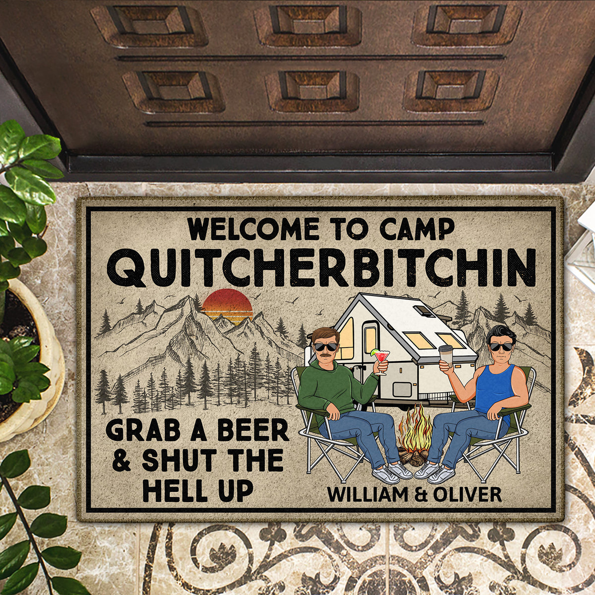 Buy: Welcome to Our Camper Personalized Doormat Art