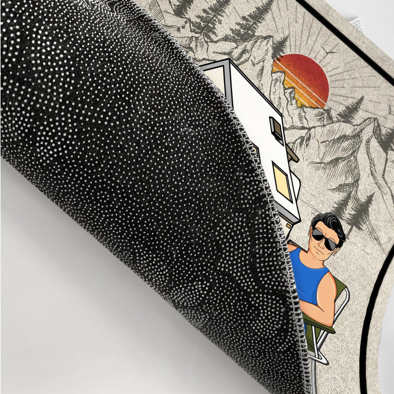 La maison est là où nous la garons - Anniversaire, cadeaux d'amour pour couples, mari, femme, amateurs de camping - Paillasson personnalisé