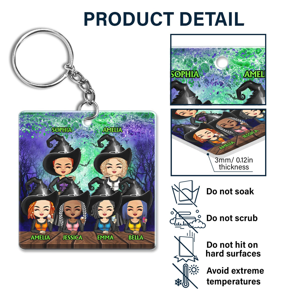 We're Not Sugar And Spice And Everything Nice Witch Best Friends - Bestie BFF Gift - Personalized Acrylic Keychain