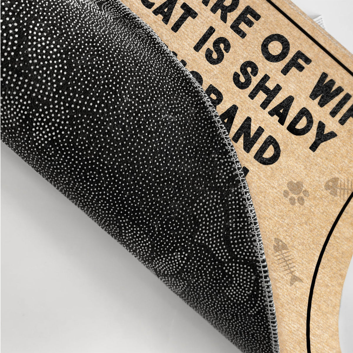 Attention à votre femme, les chats sont louches, votre mari est un chat de dessin animé cool et drôle - Cadeau pour les amoureux des chats, les couples - Paillasson personnalisé